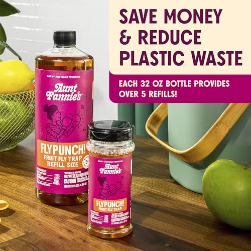 Aunt Fannie's FlyPunch Fruit Fly Trap Refill, Refill up to 5 Jars, 32 oz