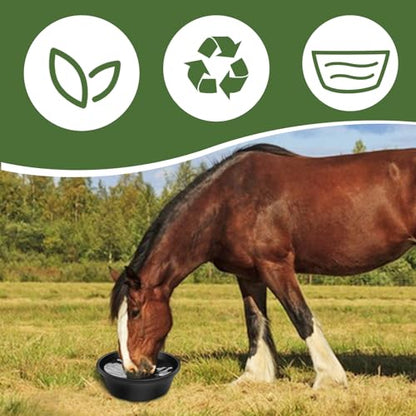 4pcs Rubber Feeder Pan - 4 Quart Durable Rubber Feed Pan, Resistant Animal Feed Bowl, Suitable for Horses, Goats, Chicken, Cats, Dogs, Dust Bath Container