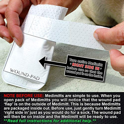 Medimitt Paw Bandages for Dogs, Cats and Pets – Stretchy Medical Booties, First Aid for Paws – Non Slip, Non Adhesive, Breathable, Disposable, Washable, Adjustable Strap, Value Pack (XS 20-Pack) - size: XS 20-Pack