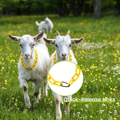 10FT Breakaway Livestock Goat Collars, Adjustable Plastic Chain Halter for Sheep, Goat Show Collars, Anti-Choke Collars with Quick Release Links for Goats, Sheep, Alpacas, Cows