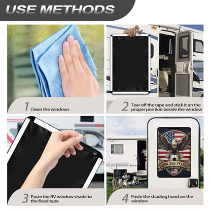 250th Anniversary Football Eagle RV Windows Sunshade RV Door Window Sunshield Cover Privacy Screen Window Shade RV Accessories Universal Fit Sunshade Privacy Screen Window Cover - color: 250th Anniversary Football Eagle