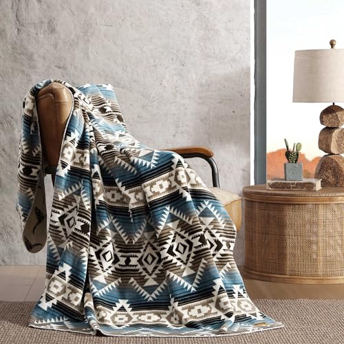 Wrangler - Blanket, Polyester, Medium Weight, Year-Round Comfort - color: Jericho Turquoise, size: 50" x 70"