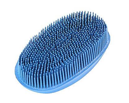 Grewal® Equestrian Grooming Bundle Kit - Comfy Pet Grooming & Bathing Glove - Oval Face Soft Bristles - Great for Thin & Sensitive Skin (Pacific Blue) - color: Pacific Blue