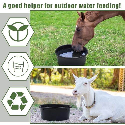 Sadnyy 8 Pcs 4 Quart/ 1 Gallon Rubber Feeder Pan Horse Feed Bucket - size: 4 Quart/ 1 Gallon