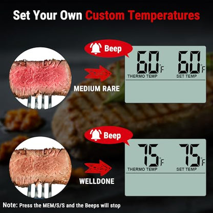 TempPro TempTrack Large LCD Digital Meat Thermometer for Cooking - color: Light Silver