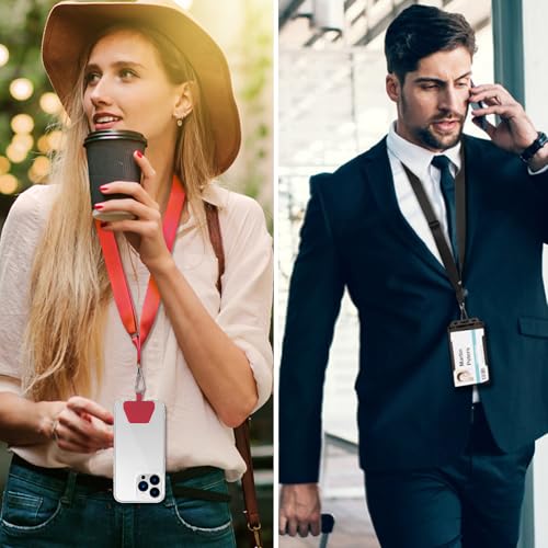 CACOE Phone Lanyard, Black+Red, 2 Pcs - color: Black+red, size: 21.65"
