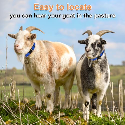 M METERXITY 3-Pack Goat Collars with Bells Polyester Black/Dark Blue/Blue - color: Black, Dark Blue, Blue