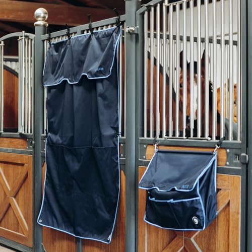 HORZE Ella Equestrian Horse Show Stall Guard with 3 Pockets | 73" x 54" - Peacoat Dark Blue - One Size