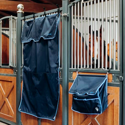 HORZE Ella Equestrian Horse Show Stall Guard with 3 Pockets | 73" x 54" - Peacoat Dark Blue - One Size