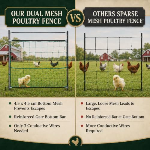 Leinuosen Electric Poultry Netting Gate, 48" H x 47" L Chicken Fence Gate - size: 48" X 47"