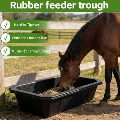 5 PCS Heavy Duty Rubber Feed Pan, 10 Quart/2.5 Gallon Square Feed Bucket - size: 17.3 × 12 × 5.1in
