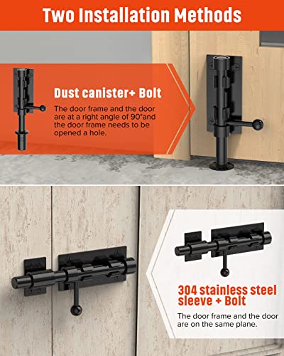 Heavy Duty Slide Bolt Gate Latch Hardware, 6.3 Inch, Black - color: Black - 1 Pack