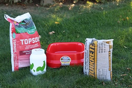Little Giant® Chicken Dust Bath Pan - 10 Quart Heavy-Duty Plastic Poultry Grooming Basin for Hens & Chicks - Coop Container Tub with Drainage Holes for Dirt, Sand & Ash - Made in USA