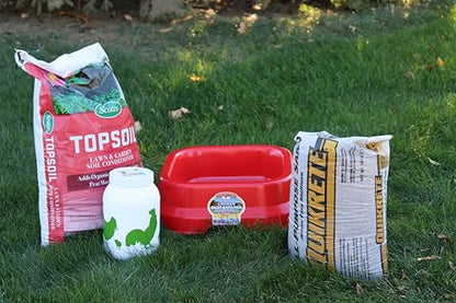 Little Giant® Chicken Dust Bath Pan - 10 Quart Heavy-Duty Plastic Poultry Grooming Basin for Hens & Chicks - Coop Container Tub with Drainage Holes for Dirt, Sand & Ash - Made in USA