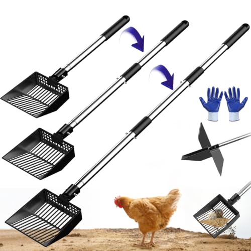 5.1in Width Small Metal Chicken Poop Scooper Litter Cleaning Shovel