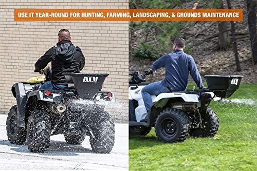 Buyers Products ATVS100 ATV Broadcast Spreader with Rain Cover, 100 lb Capacity, Rear Rack Mount, Poly Hopper, 12V Motor, for Seed, Fertilizer, Salt & Feed, All Season Use, ATV Accessories & Lawn Care