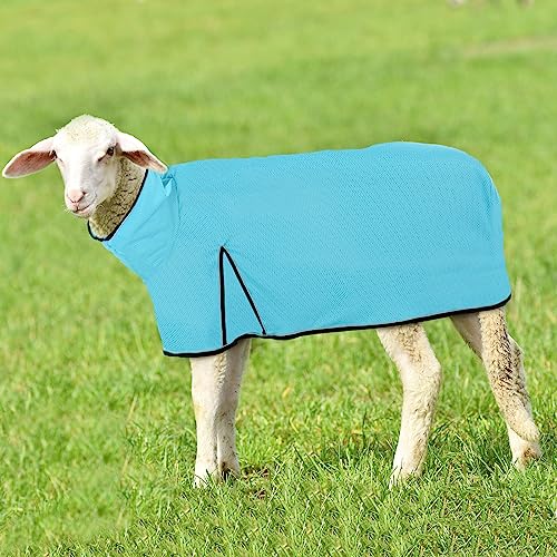 Silkfly 2 Pcs Sheep Blanket Mesh Medium Goat Adjustable Strap, Blue - color: Blue