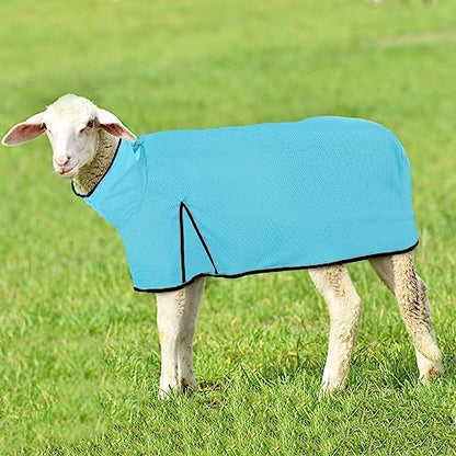 Silkfly 2 Pcs Sheep Blanket Mesh Medium Goat Adjustable Strap, Blue - color: Blue