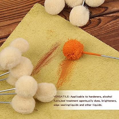 BUTUZE 100 Pcs Wool Daubers, Wool Daubers for Leather Dye - size: 100 Pcs