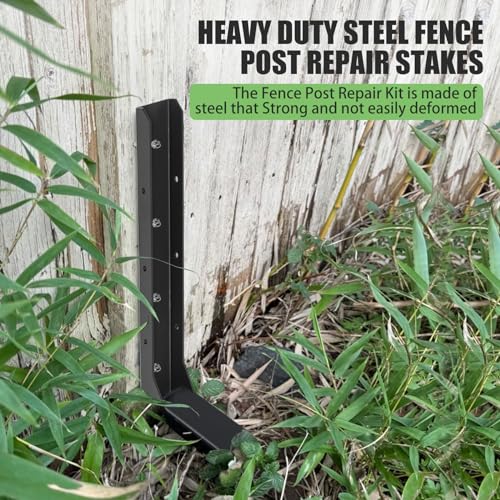 Colinktool 4Pack Fence Post Repair Stake Kit,Heavy-Duty Metal Decking Posts