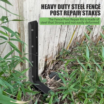 Colinktool 4Pack Fence Post Repair Stake Kit,Heavy-Duty Metal Decking Posts