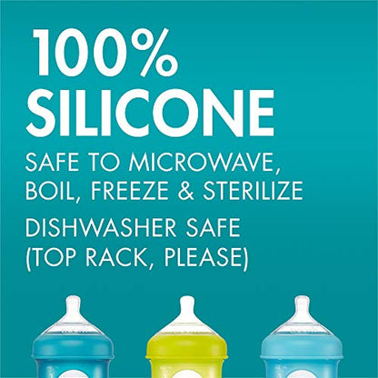 Boon Nursh Silicone Baby Bottle Nipples - Bottle Nipples for Boon Nursh Baby Bottles - Baby Bottle-Feeding Supplies - Fast Flow Baby Bottle Nipples - 3 Count - size: 3 Count (Pack of 1)