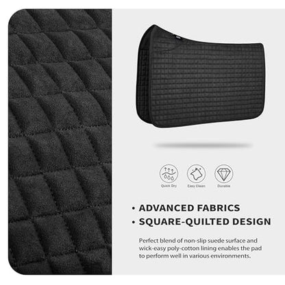 Tackmore All-Purpose Square Quilted Western Saddle Pad, Horse Saddle Pad - color: Black