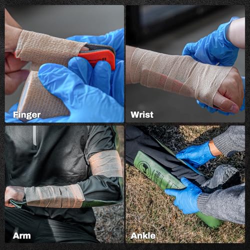 RHINO RESCUE First Aid Moldable Splint 36" X 4.3" Green-Gray (1, Folded) | Lightweight Aluminum Splint Emergency Supplies Keep Bones in Position for Hiking, Sports, Vehicle, Military, HSA/FSA Approved - color: Green