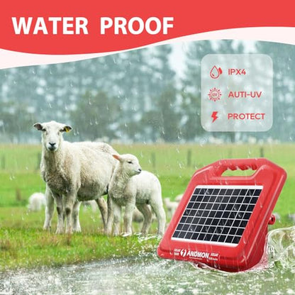ANDMON S600 Solar Electric Fence Charger - 35 Mile Range, 0.65 Joules Powerful Solar Fence Charger, Ideal for Livestock and Garden Protection - size: S600