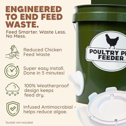 Poultry Pro Chicken Feeder & Waterer Set, 3 Ports, Hole Saw & Waterer - style: Feeder and Waterer Bundle