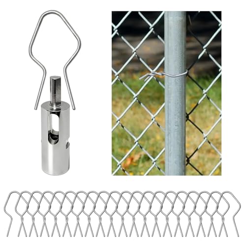 500 Pcs Silver T Post Clips with 1 Drill Chuck