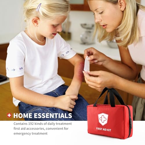 Kitgo First Aid Kit with Hospital Grade Medical Supplies, 220pcs Emergency Medical Trauma Kit, Gift for Dad Husband Great for Home, Outdoors, Office, Car, Travel, Camping, Hiking, Boating