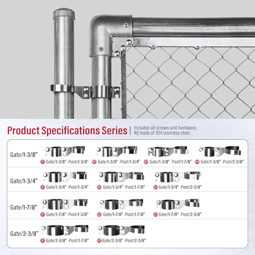 Stainless Steel 2-3/8" x 2-3/8" Chain Link Gate Latch （Fit 2-3/8" Gate Frame）, Heavy Duty Chain Link Fence Gate Fork Latch with Hole for Padlock 1Pack - color: 2-3/8"x2-3/8"