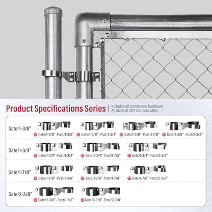 Stainless Steel 2-3/8" x 2-3/8" Chain Link Gate Latch （Fit 2-3/8" Gate Frame）, Heavy Duty Chain Link Fence Gate Fork Latch with Hole for Padlock 1Pack - color: 2-3/8"x2-3/8"