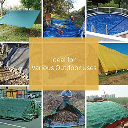 GUARD SHIELD Heavy Duty Tarp 8x10 Feet Green Multi Purpose Thick Waterproof Poly Tarp Cover 10mil - color: Green, size: 8x10