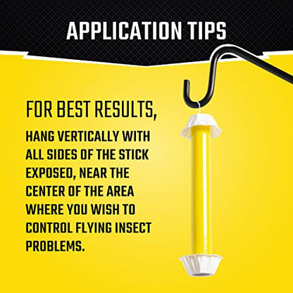 Black Flag Fly Stick, Trap Houseflies and Flying Insects, Pack of 6 - size: 6 Pack, style: Fly Stick