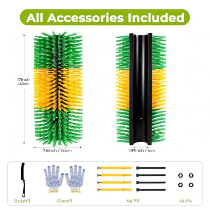2 Pack Horse Brush Goat Scratching Post, Livestock Scratching Brush - color: Green