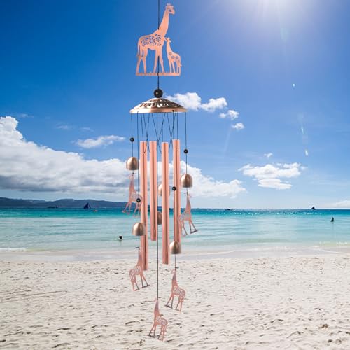 JOBOSI Brass Giraffe Wind Chime, for Women,Giraffe Wind Chime Outdoor, Handmade Metal Garden Wind Chimes,Melodic Weatherproof, Gift for Mom/Grandma - color: Giraffe