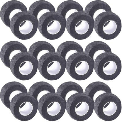 IndigoCase 24 Pack Self Adhesive Bandage Wrap 1 Inch x 5 yd Elastic Tape - color: Black, size: 1 Inch - 24 Pack