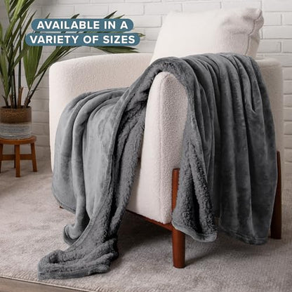Bare Home Sherpa Fleece Blanket (Twin/Twin XL, Grey with Grey Sherpa) | Reversible Blanket for Bed, Sofa, and Couch, Warm & Lightweight, Fluffy & Soft - color: 06 - Grey - Grey, size: Twin/Twin XL