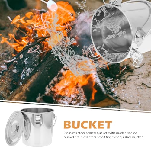 Healeved Stainless Steel Bar Bucket Dog Water Pail Stainless Steel Bucket with Lid Beverage Tub Ice Iron Camping Compost Kitchen Compost Bin Flour Tinplate