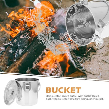 Healeved Stainless Steel Bar Bucket Dog Water Pail Stainless Steel Bucket with Lid Beverage Tub Ice Iron Camping Compost Kitchen Compost Bin Flour Tinplate