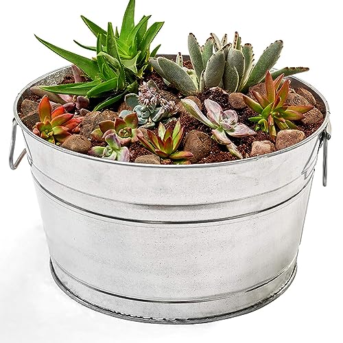 11 Gallon Galvanized Steel Round Tub - color: 11 Gallon Round Tub