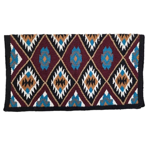 Tahoe Tack Burgundy Navajo Collection New Zealand Wool 34" X 36" Western Saddle Blanket