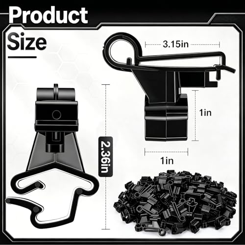 Chunful 100 Pcs T-Post Poly Tape Insulator Large Snap T-Post Holding Electric Fence Insulator for Farm Fence (Black) - color: Black