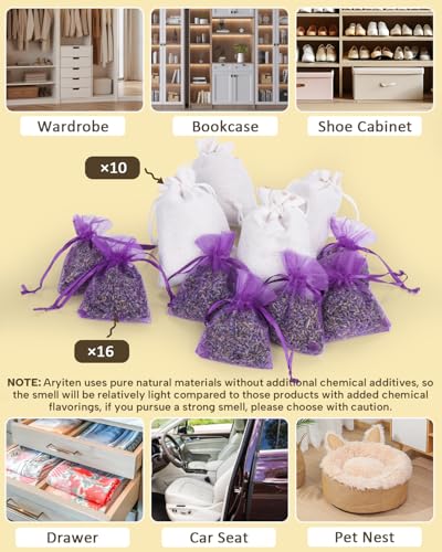 Aryiten 26 Cedar & Lavender Sachets for Closet, Clothes Storage - size: Pack of 26 cedar&lavender