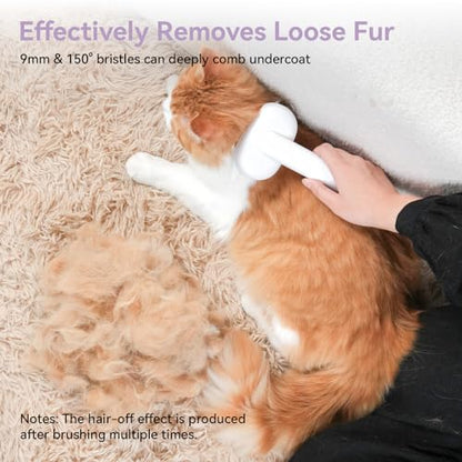 aumuca Cat and Dog Grooming Brush for Shedding, Removes Loose Fur from Long or Short Haired Pets - Ideal for Cats, Kittens, Rabbits, and More - Purple | Self Cleaning Pet Brush for Long or Semi-Short Haired Cats, Removing Loose Fur & Tangles and Massage -