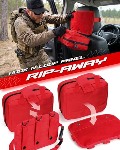 LIVANS Medical Bag, First Aid Bag Empty for Emergency & Trauma Kits - color: Red