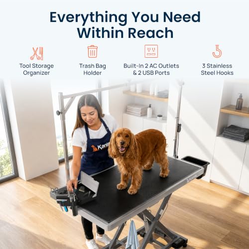 KANIS Professional Electric Dog Grooming Table - Heavy Duty - color: GREY, size: 49"
