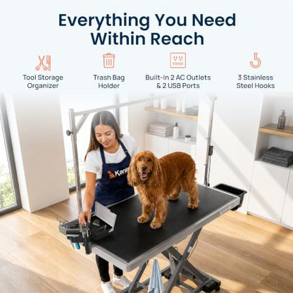 KANIS Professional Electric Dog Grooming Table - Heavy Duty - color: GREY, size: 49"